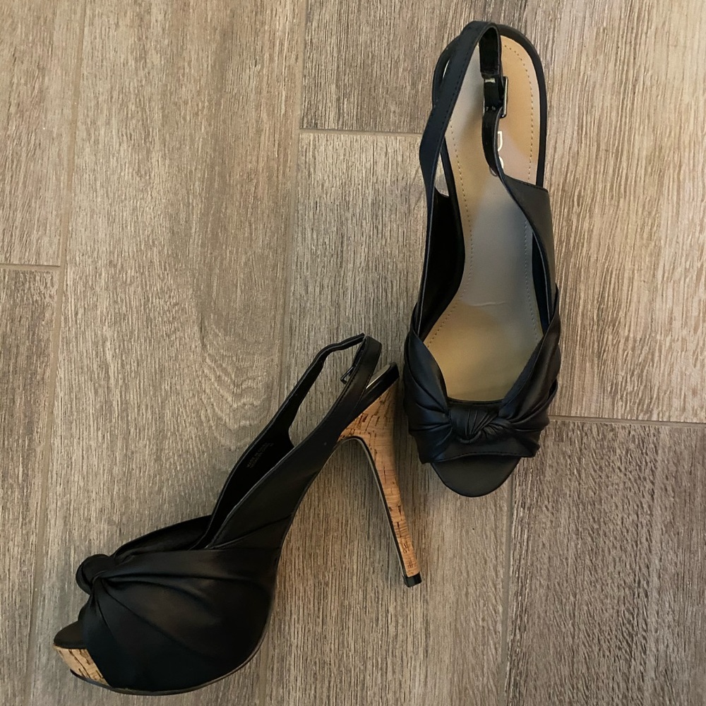Aldo Black and Cork Heels